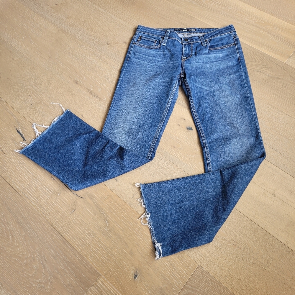 Big Star 1974 Jeans Women's sz 28L Remy Boot Cut Low Rise Raw Hem Denim